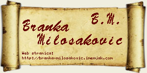 Branka Milošaković vizit kartica